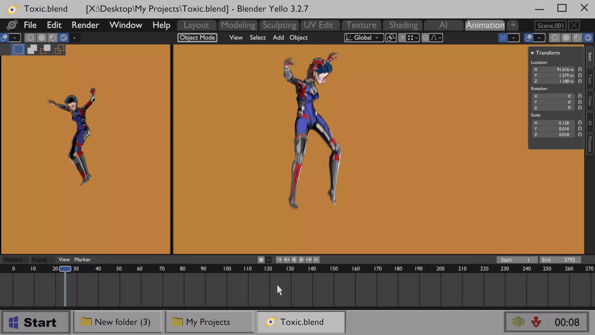 ARC Combat animation Red vs Blue Low-poly 3D model_21