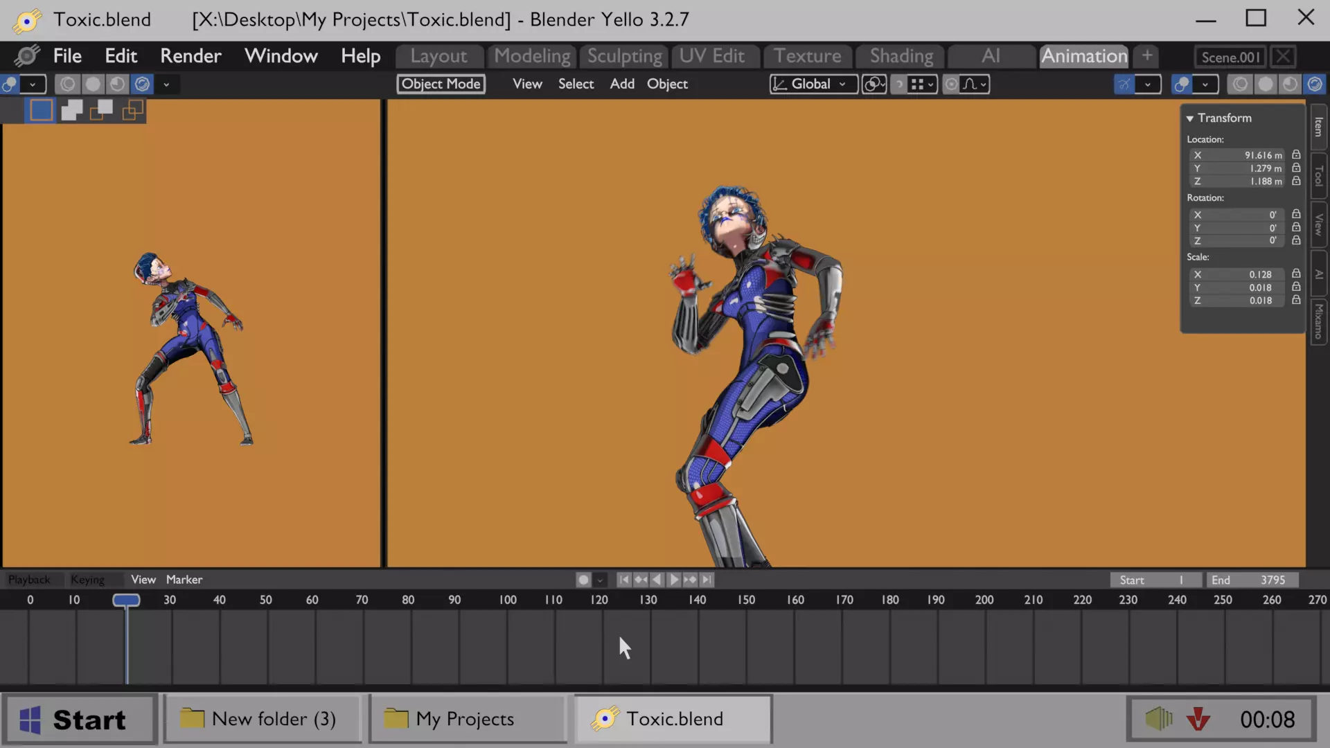 ARC Combat animation Red vs Blue Low-poly 3D model_18