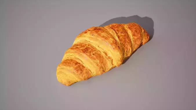 Low -Poly Croissant Game ready 3K triangles 4K PBR textures Low-poly 3D model 6