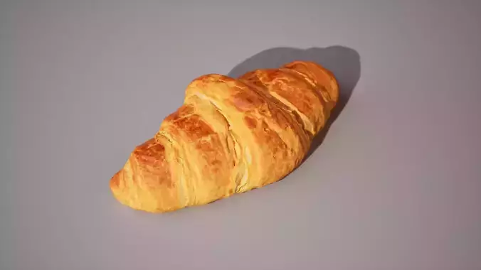 Low -Poly Croissant Game ready 3K triangles 4K PBR textures Low-poly 3D model 3