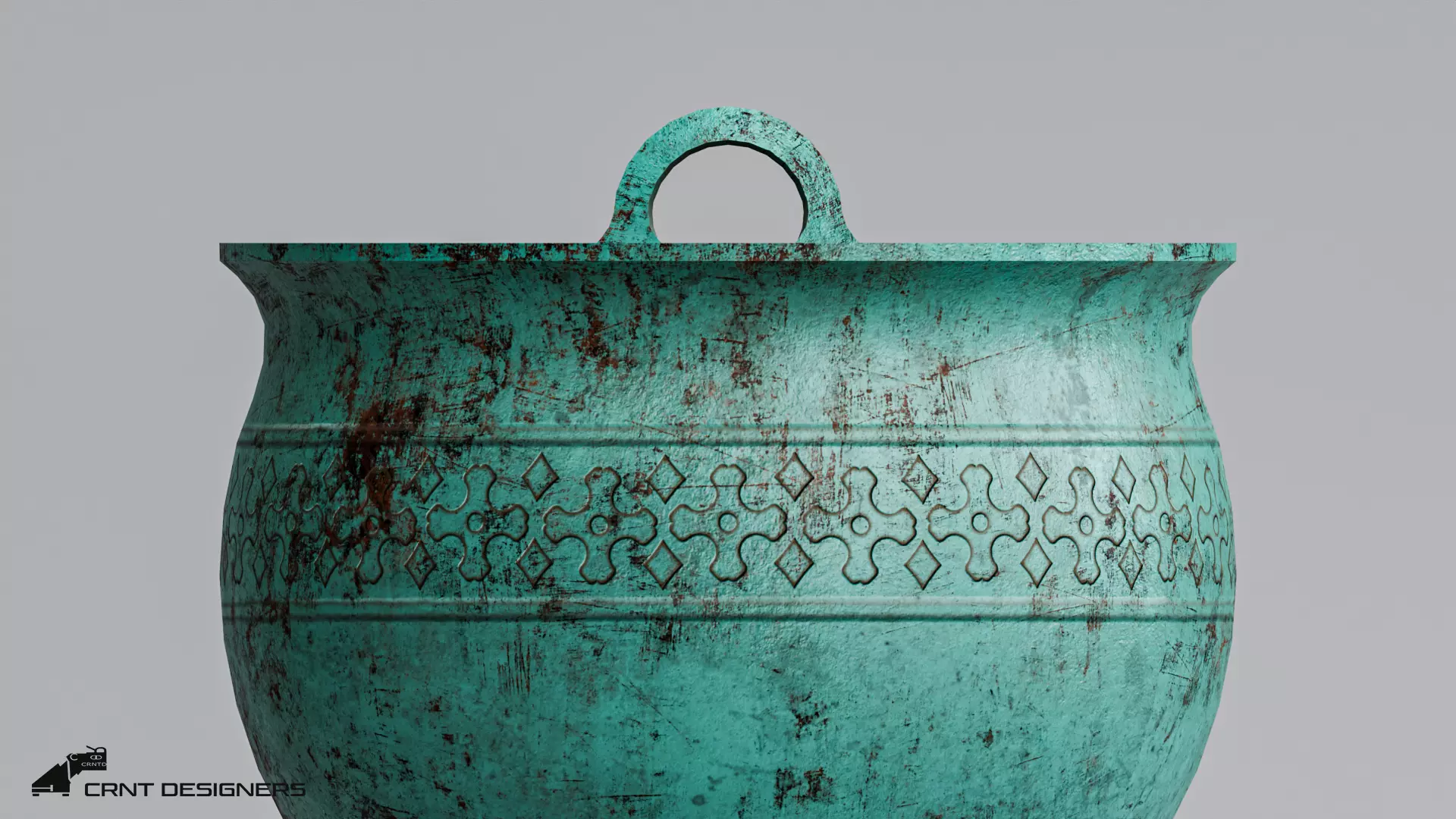 Chinese Ritual Tripod Ding Low-poly 3D model_6