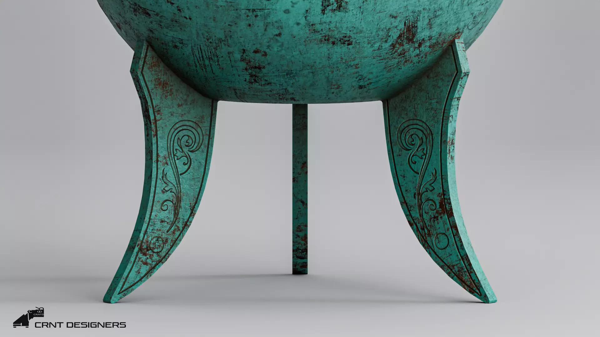 Chinese Ritual Tripod Ding Low-poly 3D model_7