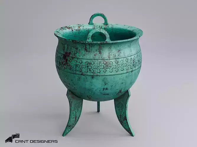 Chinese Ritual Tripod Ding Low-poly 3D model