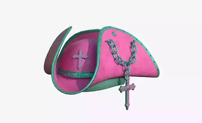 Gothic Pirate Hat A08 Female - Character Design Low-poly 3D model Gothic Pirate Hat A08 Female - Character Design Low-poly 3D model