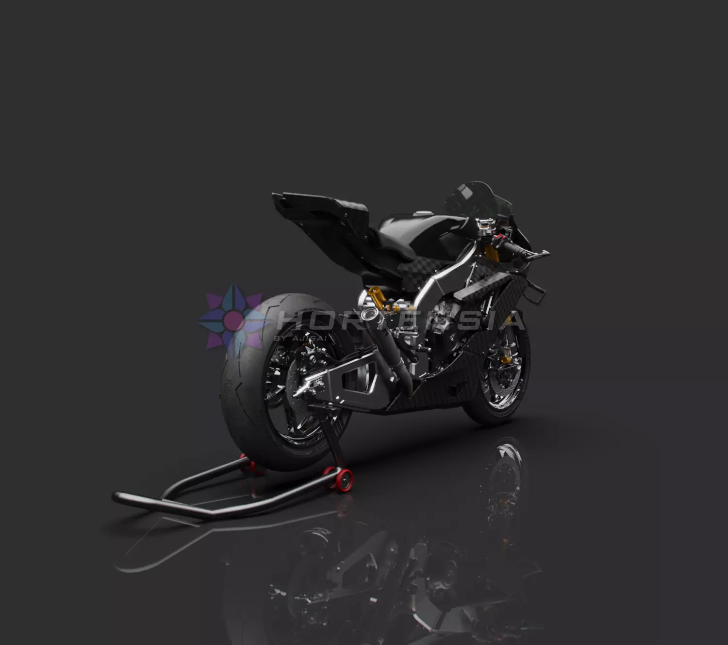 Trisula XV-0RR V4 Engine Superbike Concept 3D model_8