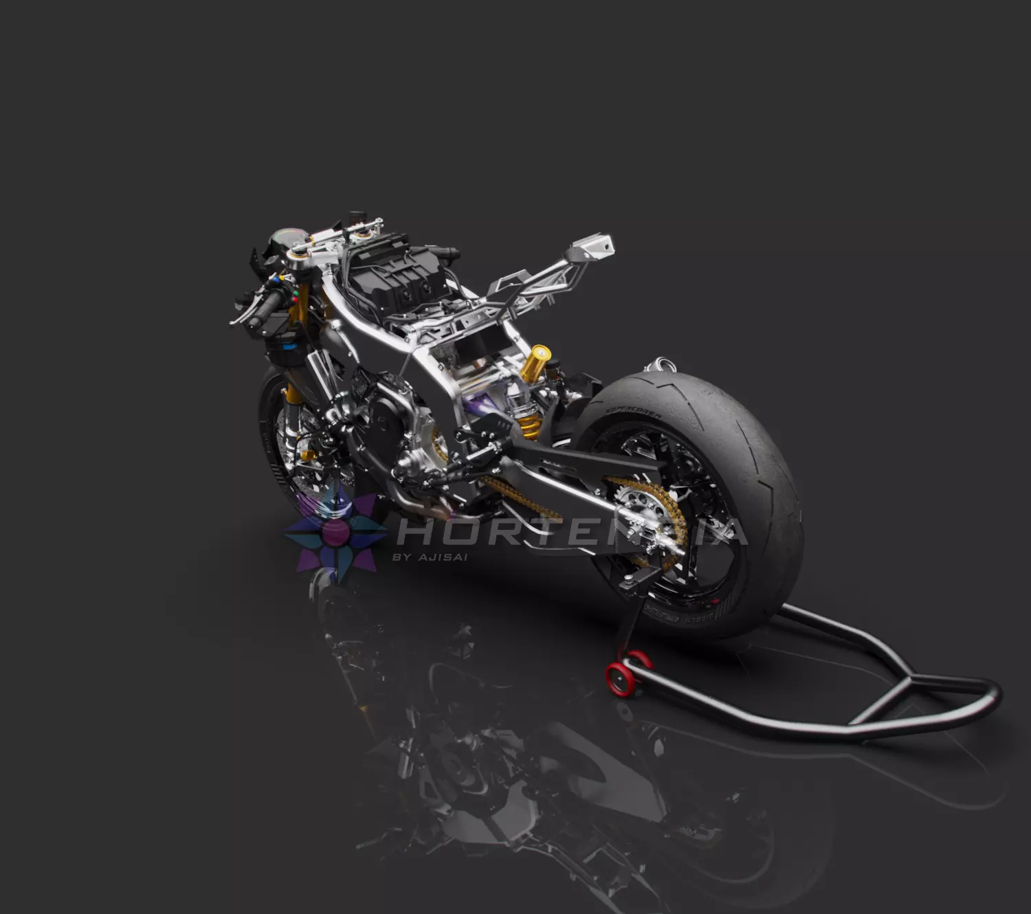Trisula XV-0RR V4 Engine Superbike Concept 3D model_7