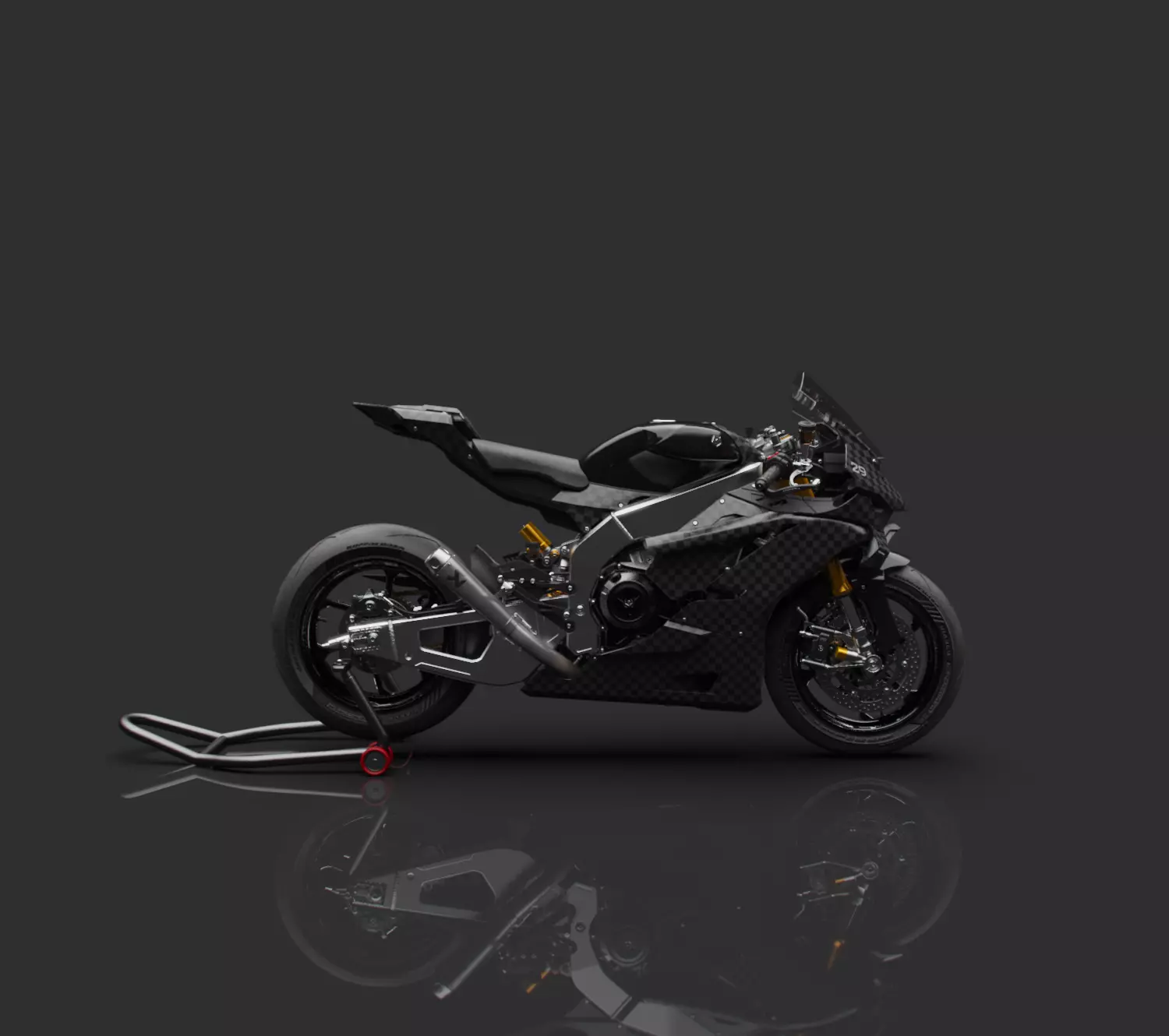 Trisula XV-0RR V4 Engine Superbike Concept 3D model_5