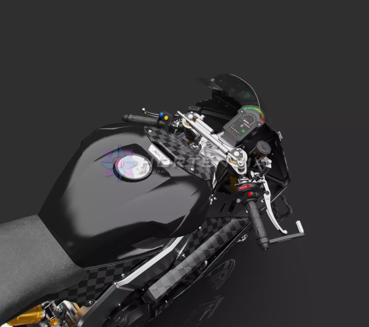 Trisula XV-0RR V4 Engine Superbike Concept 3D model_4