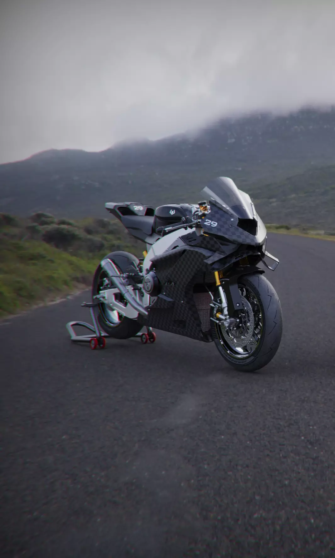 Trisula XV-0RR V4 Engine Superbike Concept 3D model_2