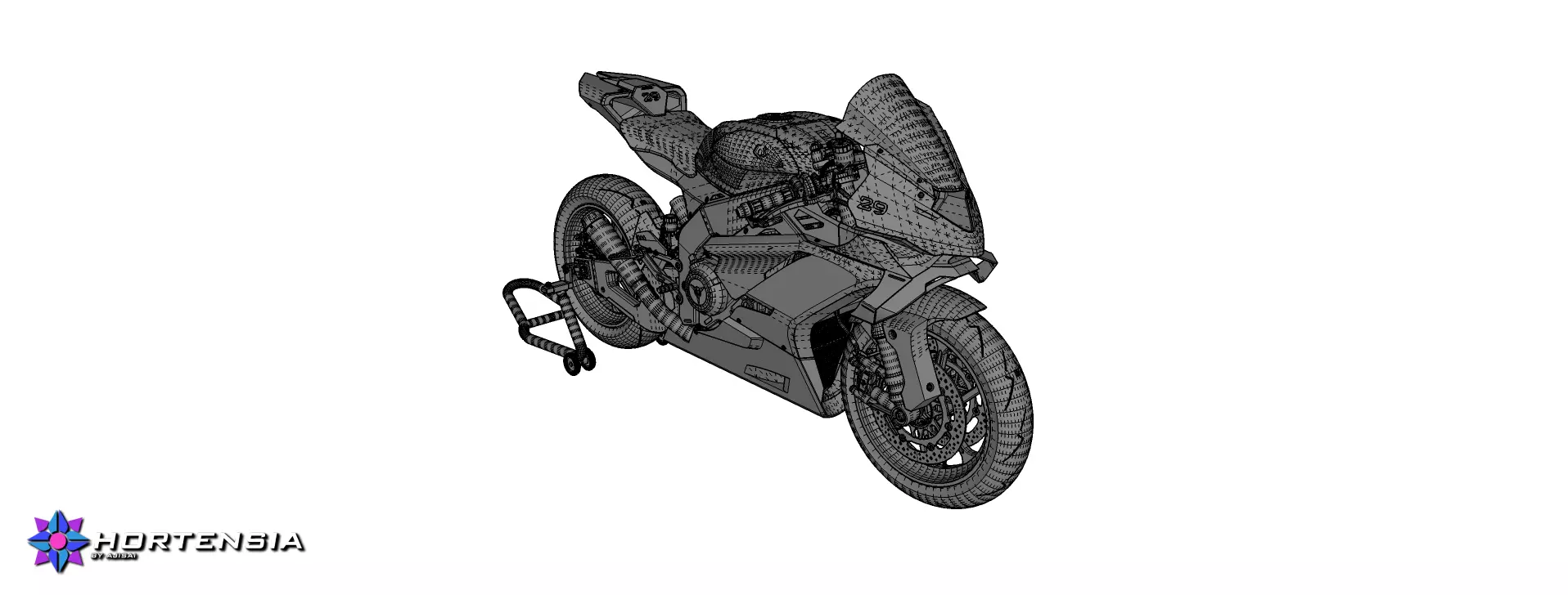 Trisula XV-0RR V4 Engine Superbike Concept 3D model_12