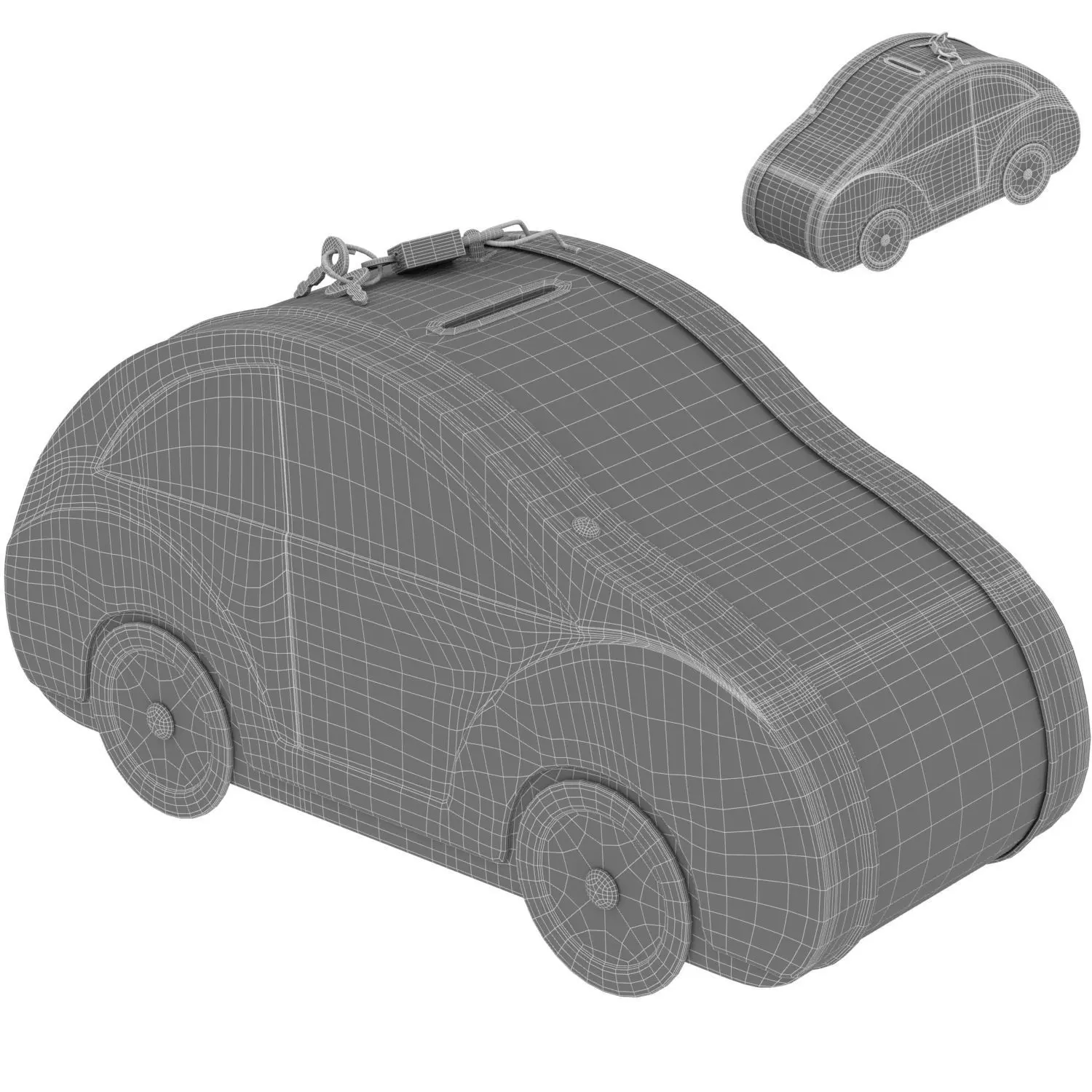  Piggy bank in the form of a car for children x2 3D Model Collection_4