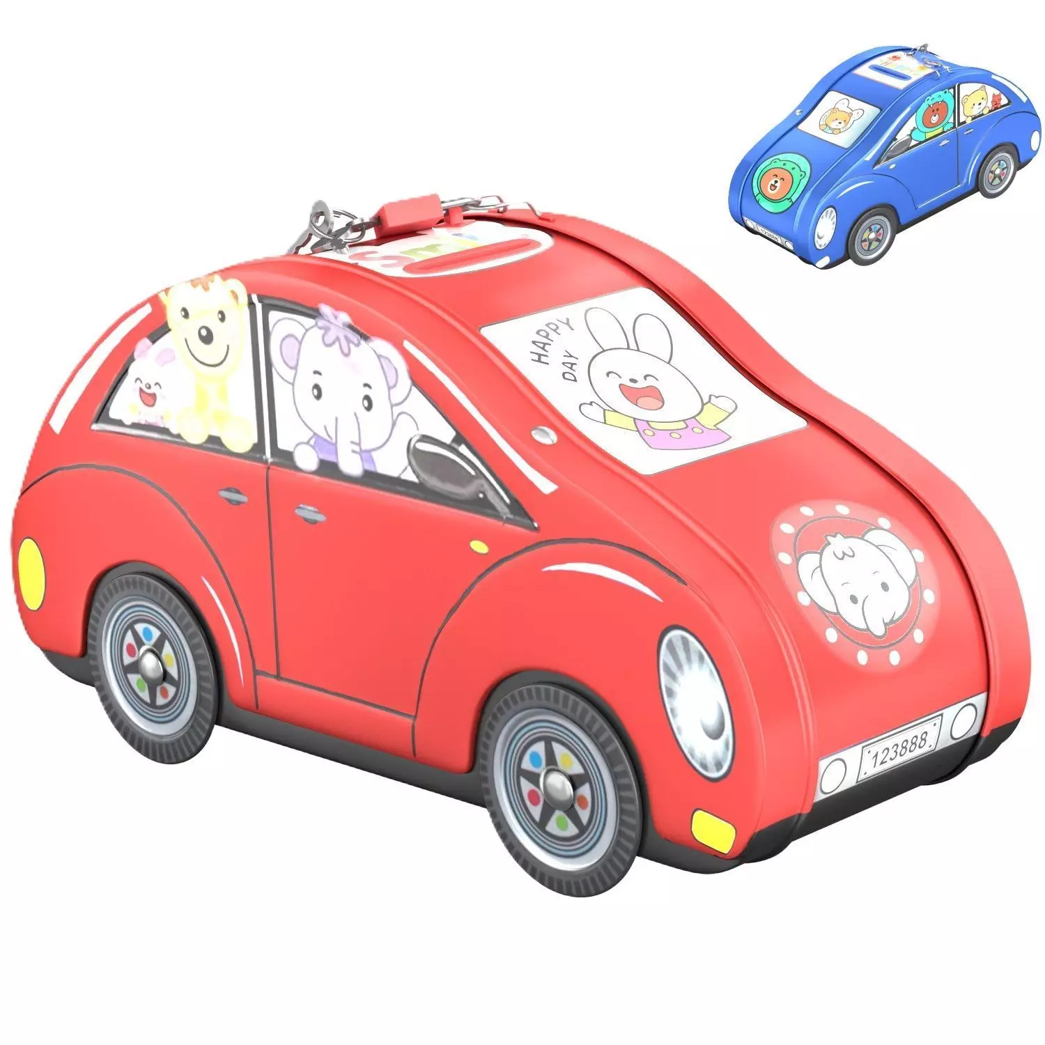  Piggy bank in the form of a car for children x2 3D Model Collection_0