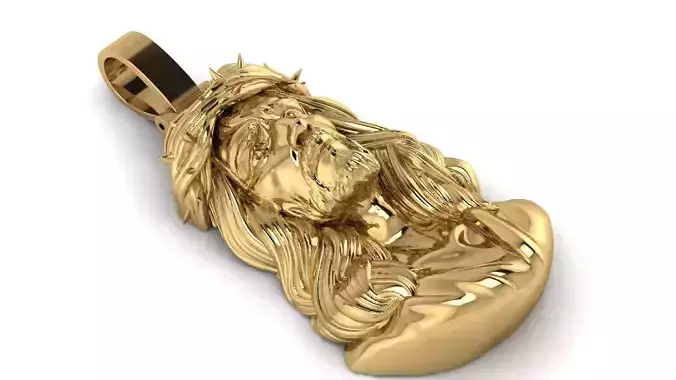 Jesus Christ Head Pendant 3halfinches