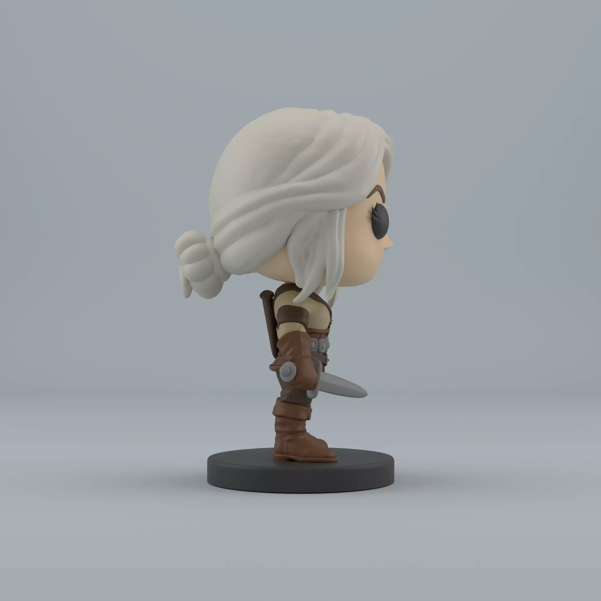 Chibi Ciri - Witcher 3D print model_1