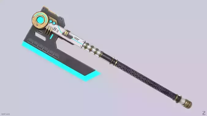 Scifi axe Low-poly 3D model Scifi axe Low-poly 3D model