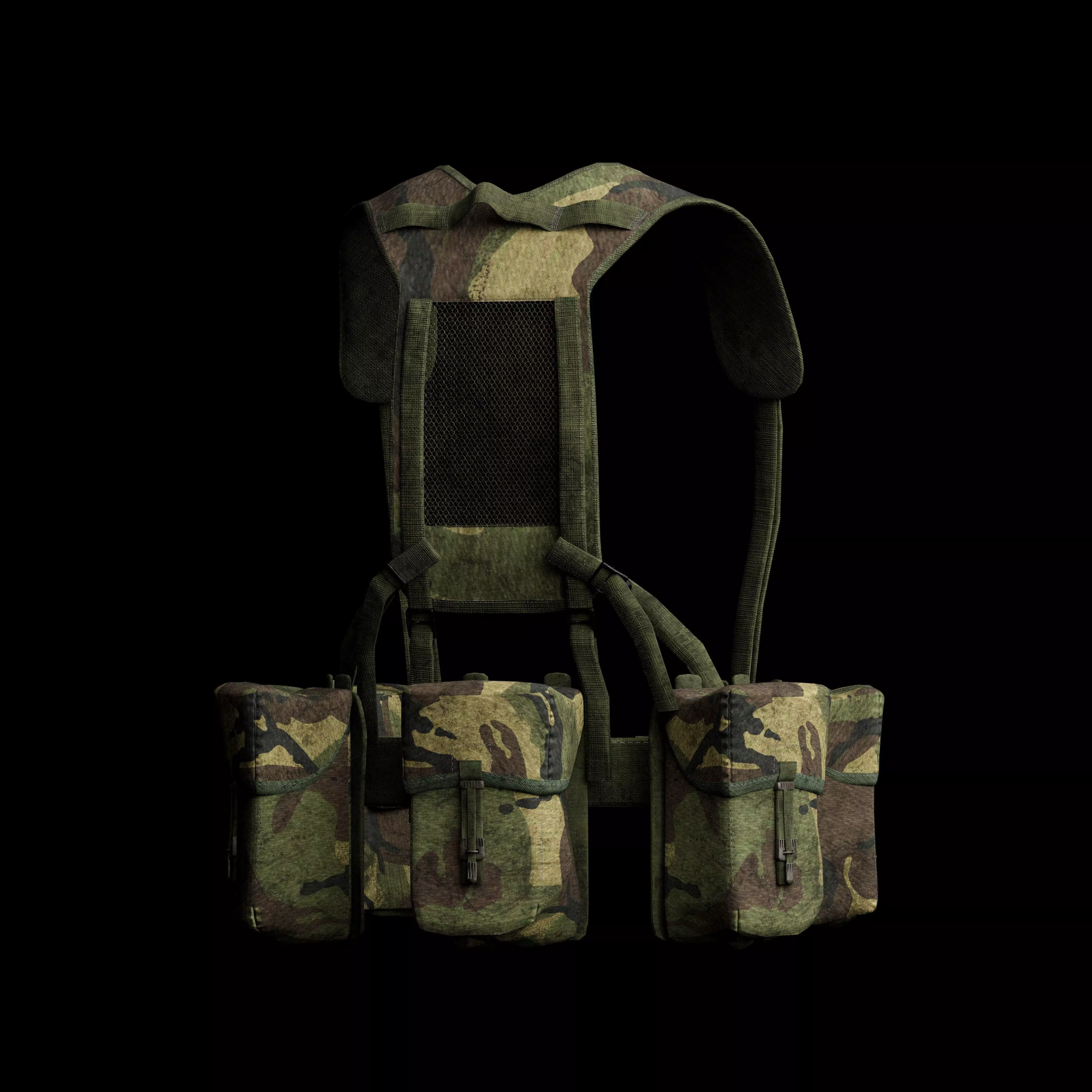 British Armed Forces - PLCE Personal Load Carrying Equipment Low-poly 3D model_1