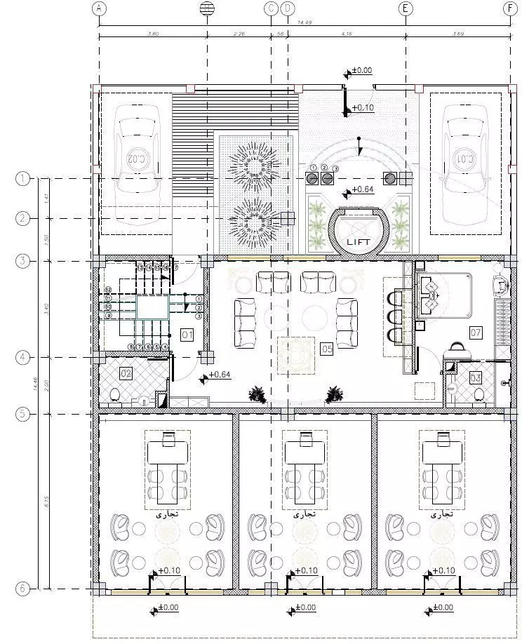 Luxury Modern Triplex House Plan 3D Architectural Floor Layout 3D model_5