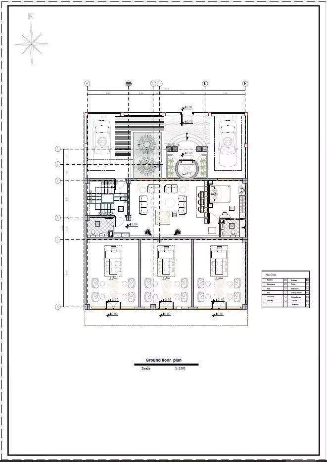 Luxury Modern Triplex House Plan 3D Architectural Floor Layout 3D model_4