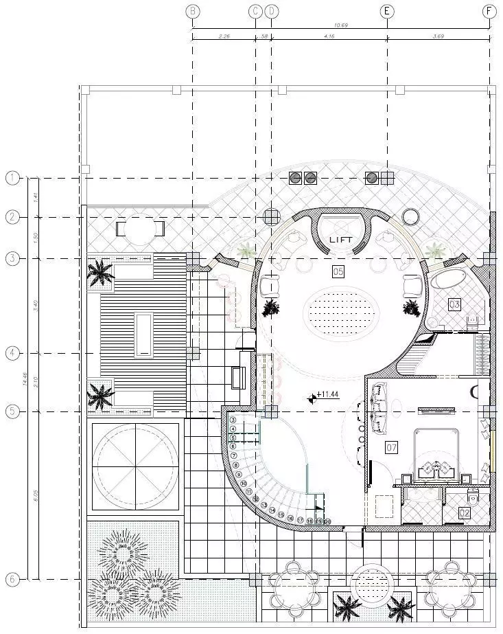 Luxury Modern Triplex House Plan 3D Architectural Floor Layout 3D model_12