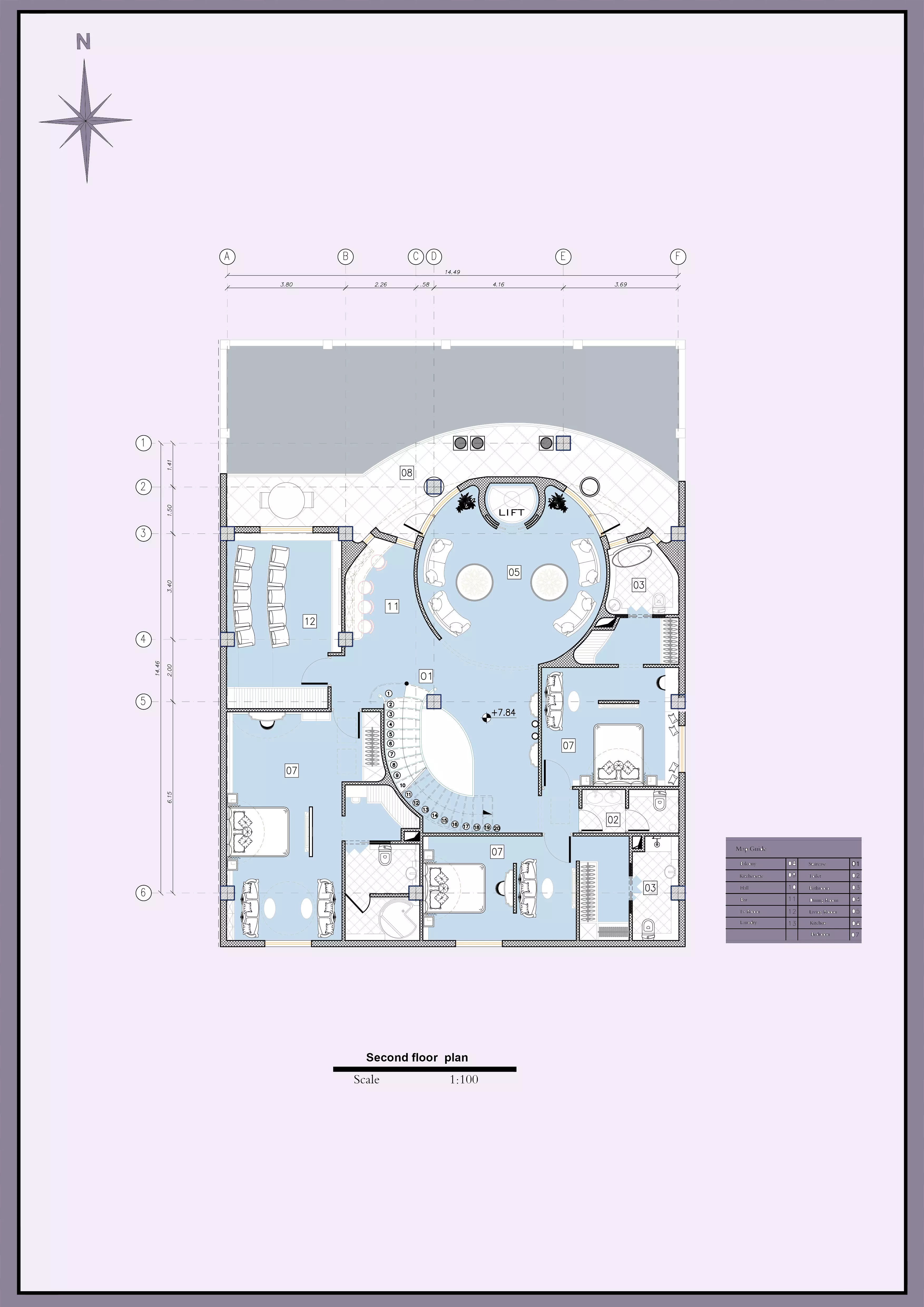 Luxury Modern Triplex House Plan 3D Architectural Floor Layout 3D model_1