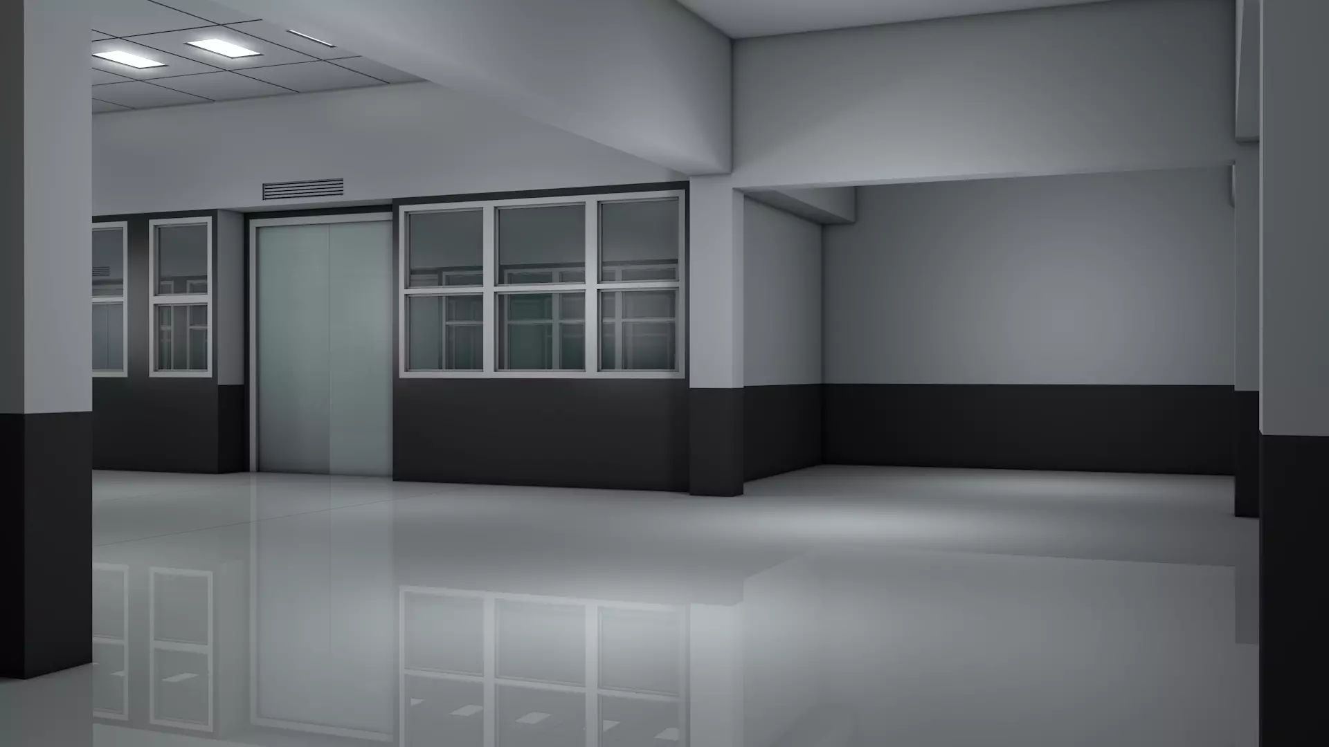 Low Poly Apartment Corridor 3D model_4