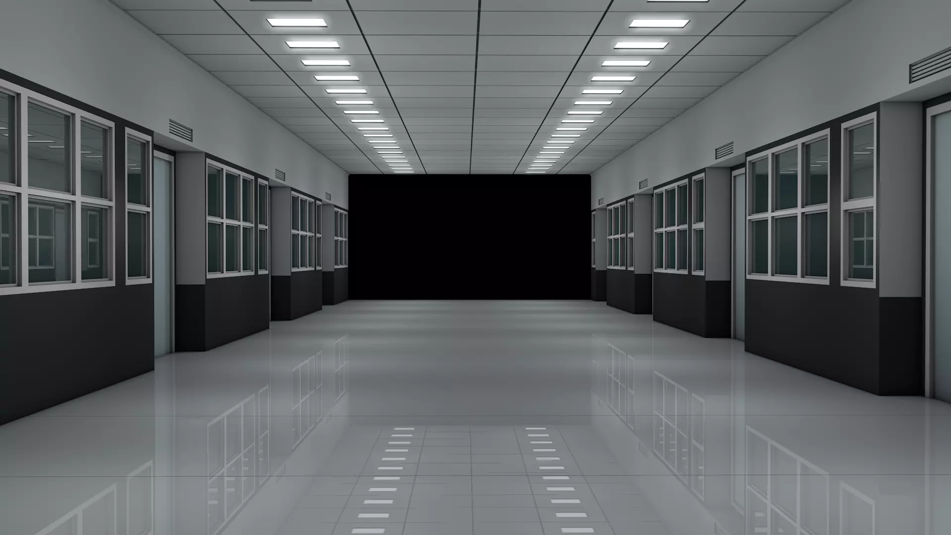 Low Poly Apartment Corridor 3D model_7