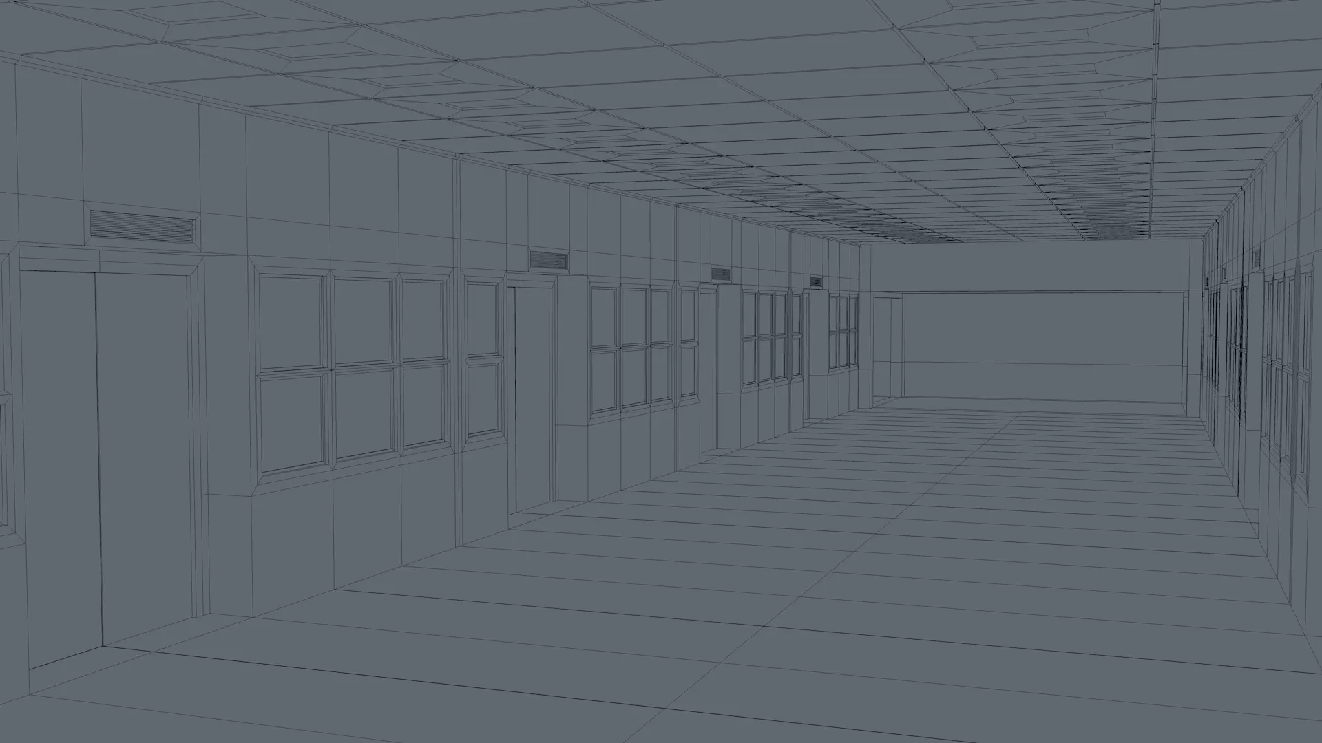 Low Poly Apartment Corridor 3D model_13