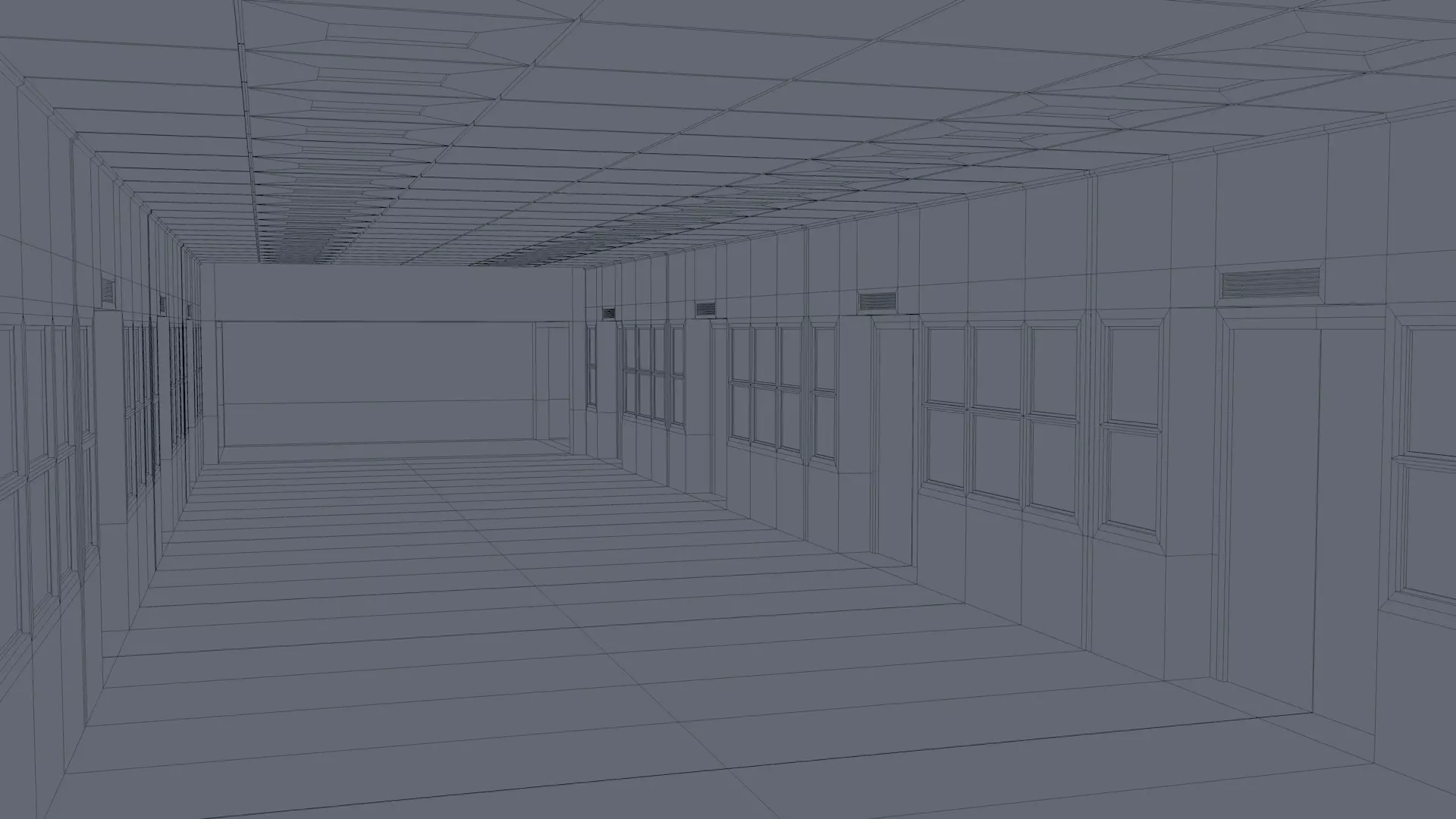 Low Poly Apartment Corridor 3D model_14