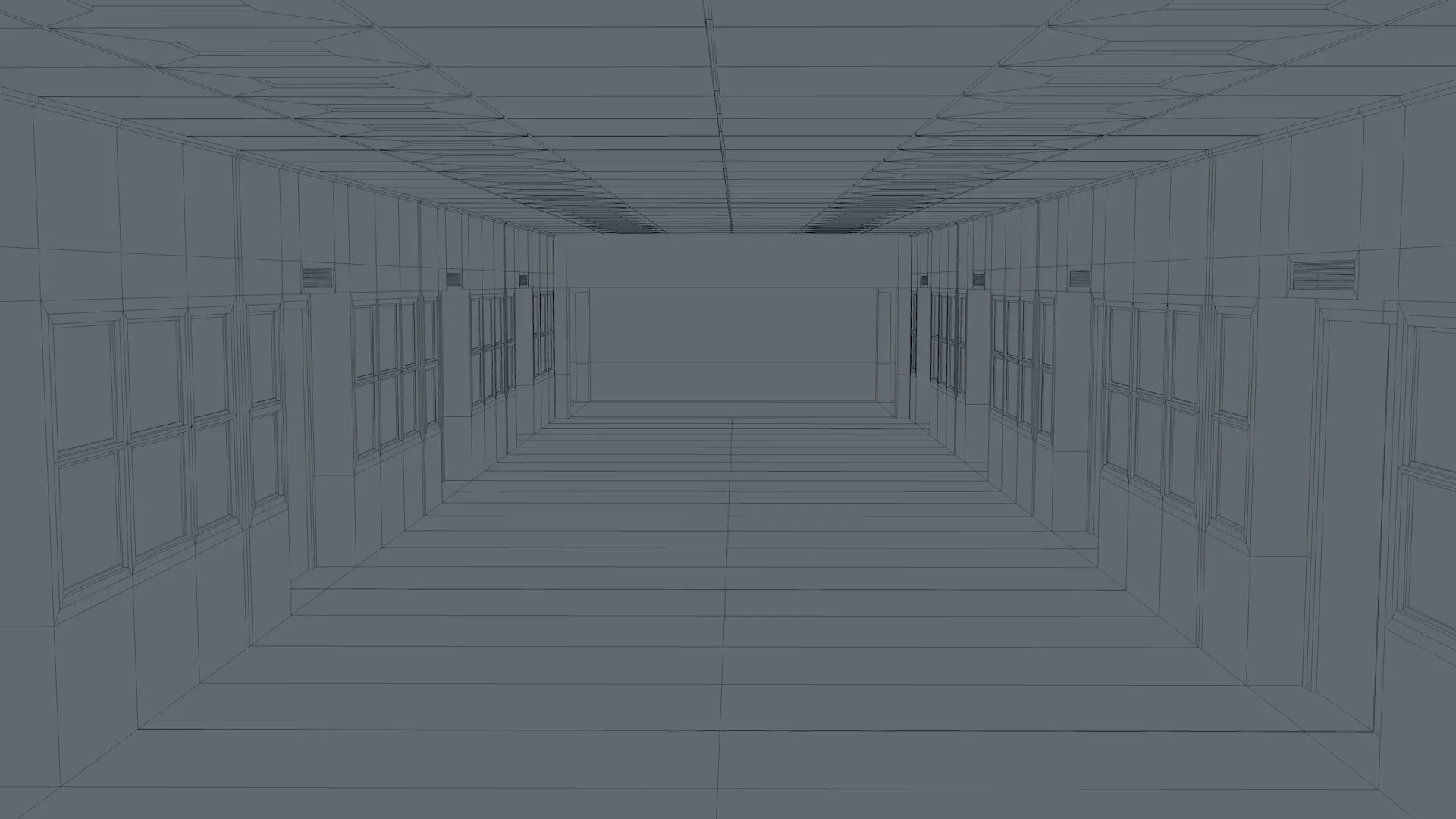Low Poly Apartment Corridor 3D model_12