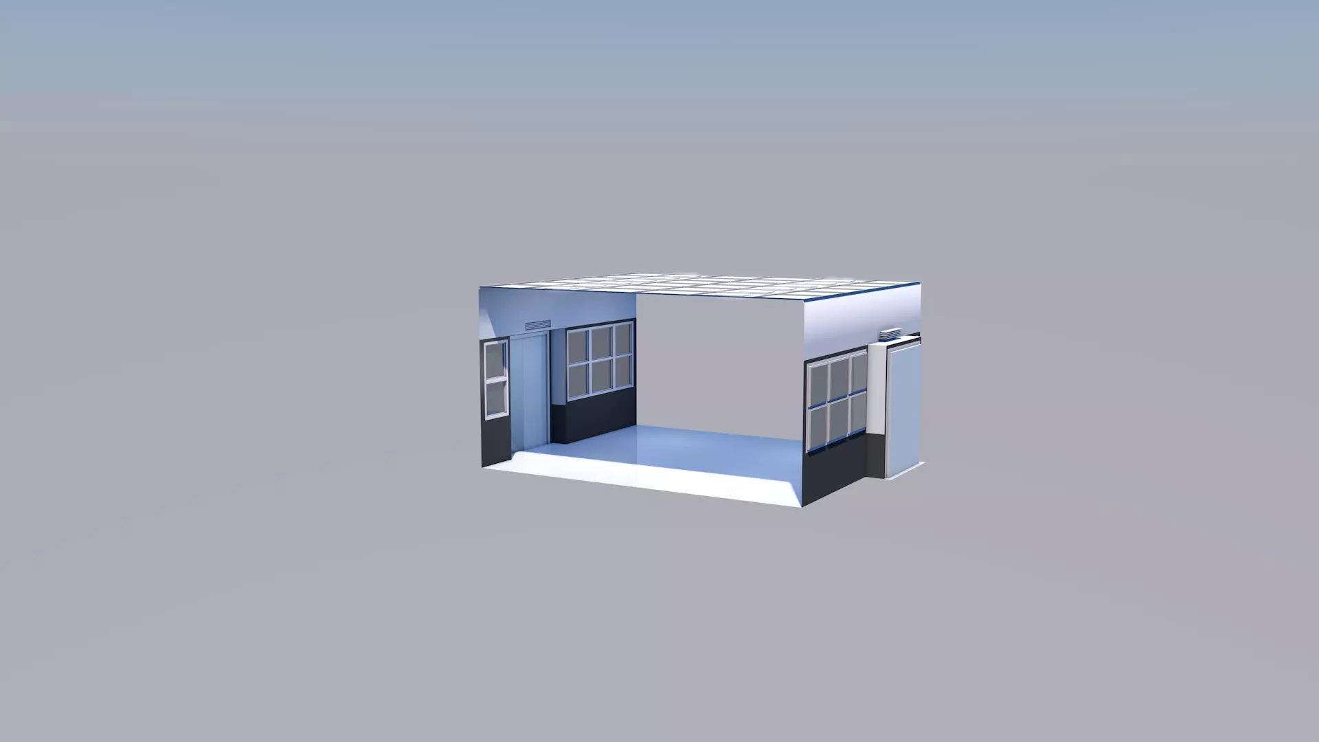 Low Poly Apartment Corridor 3D model_8