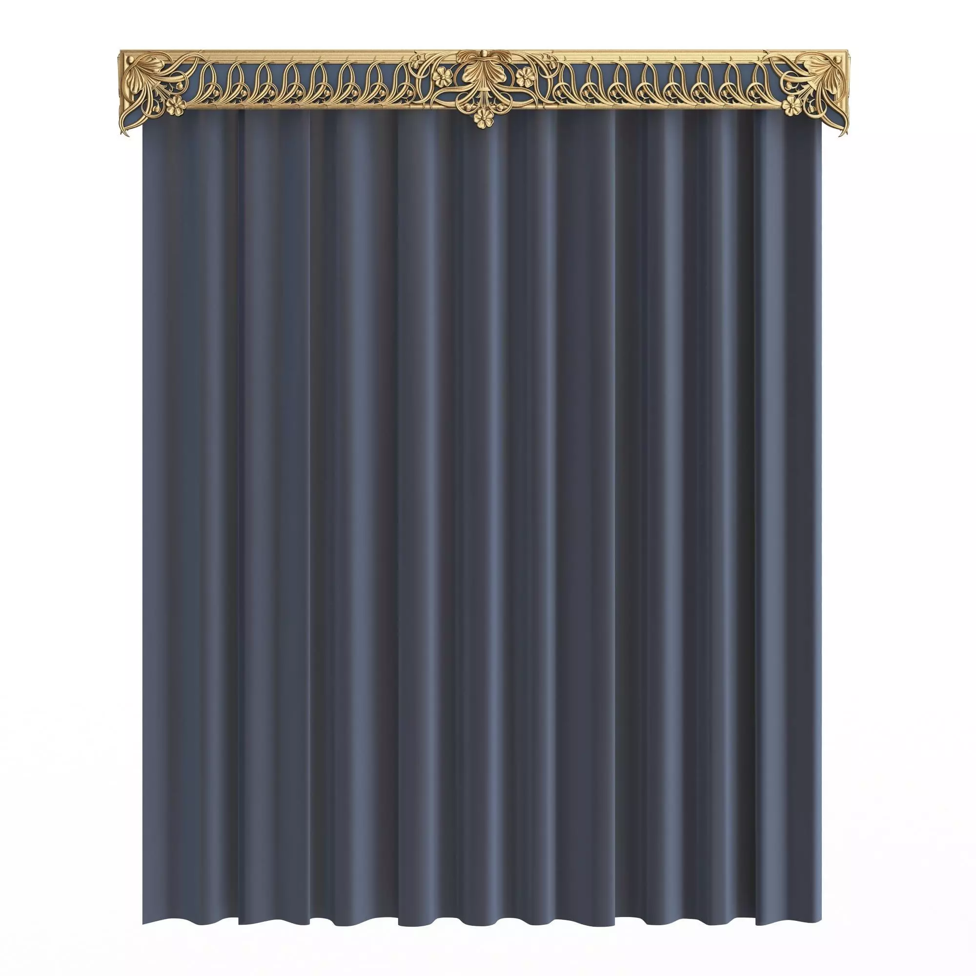 Cornice Classic Curtain 06 Low-poly 3D model_0