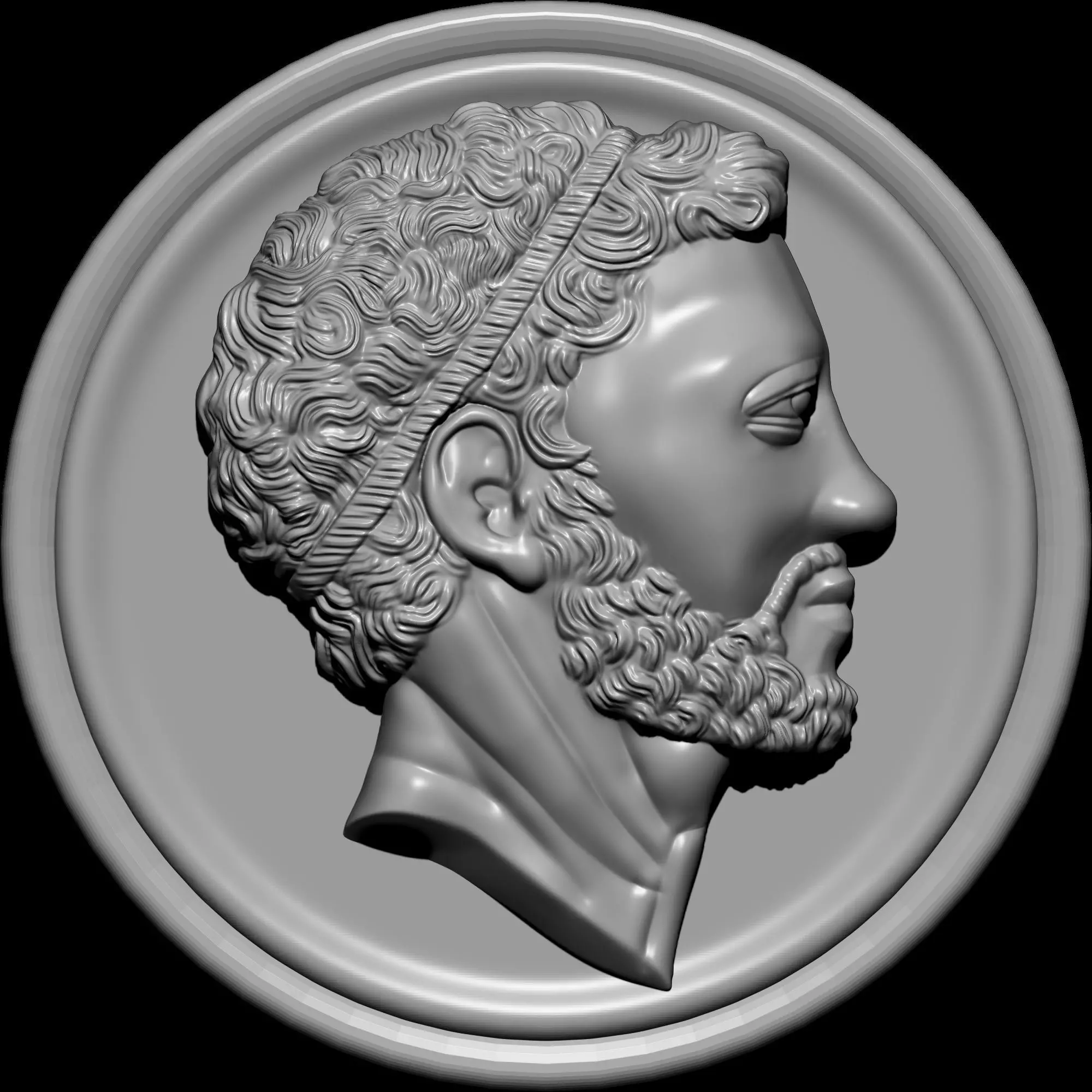 Ancient Roman Coin Pendant 3D print model_1