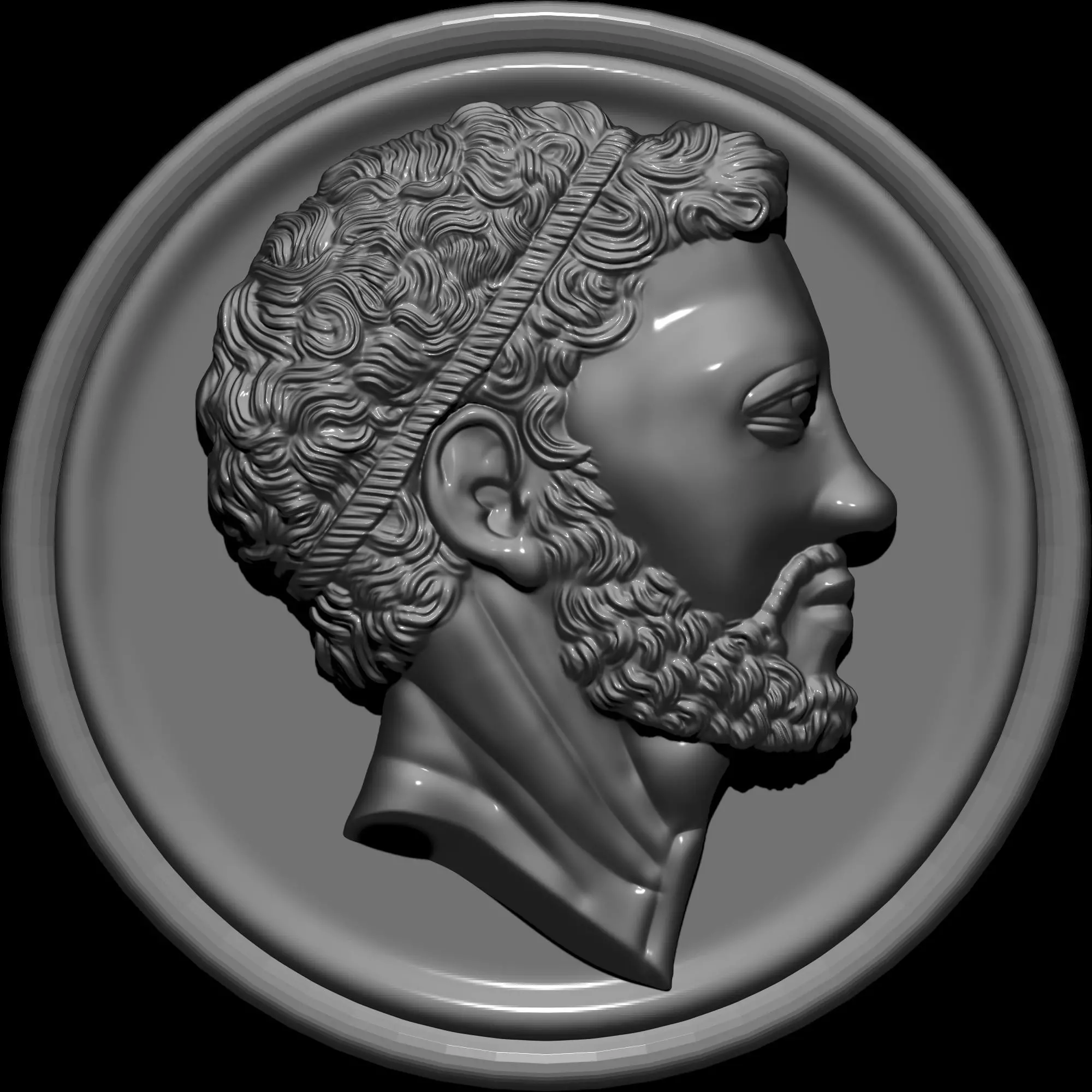 Ancient Roman Coin Pendant 3D print model_2