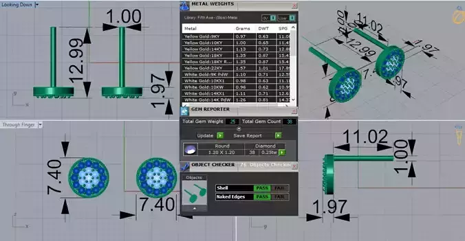 Yellow Gold Diamond and Sapphire Stud Earrings Model je0123