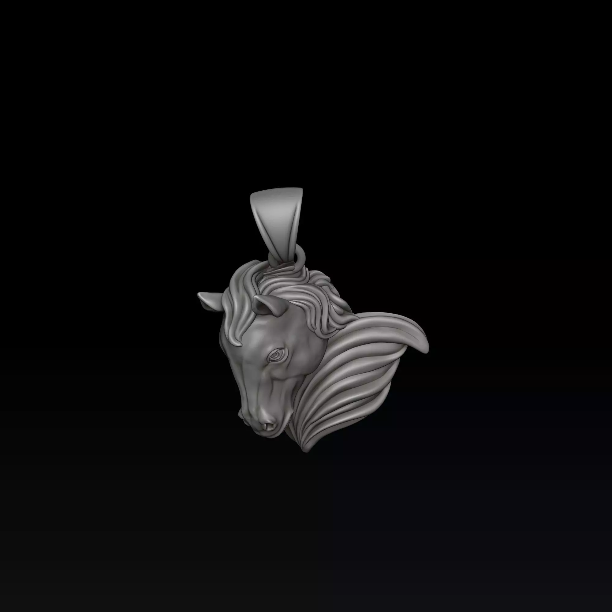 Horse Head Pendant v2 3D print model_6