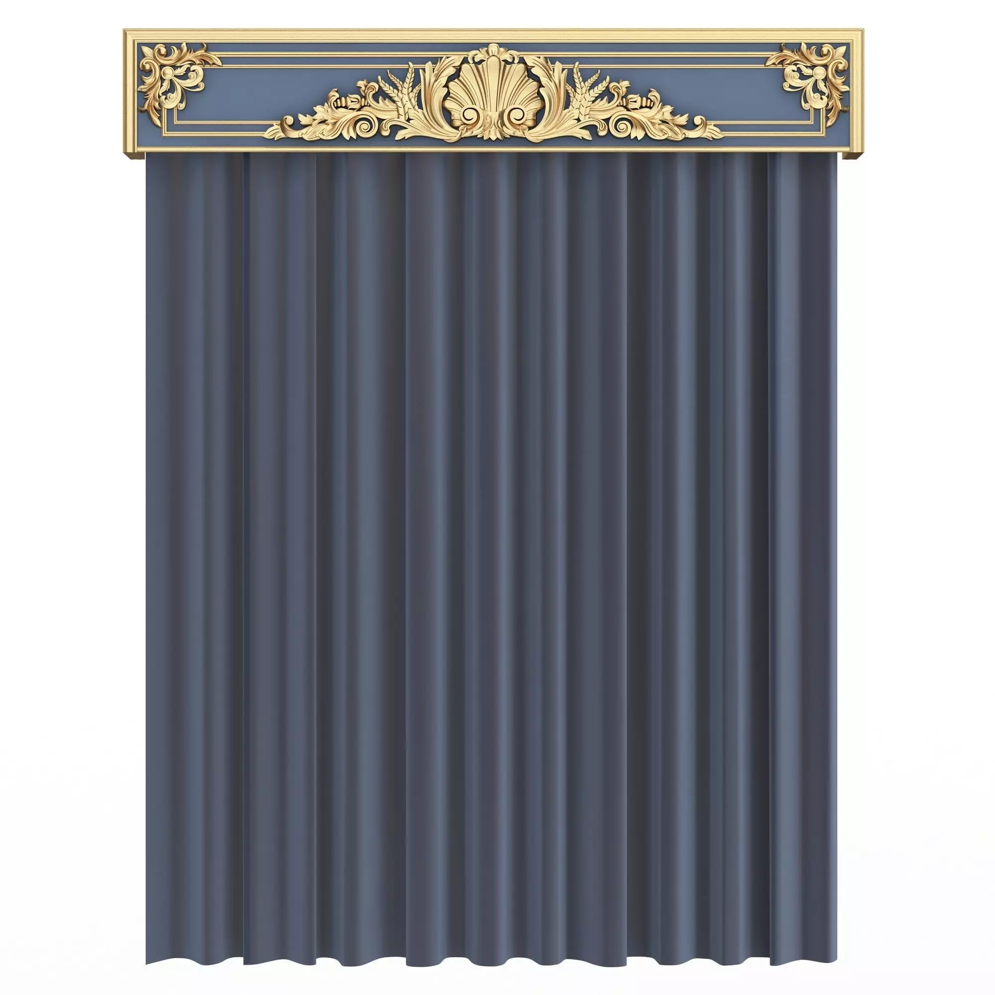 Cornice Classic Curtain 09 Low-poly 3D model
