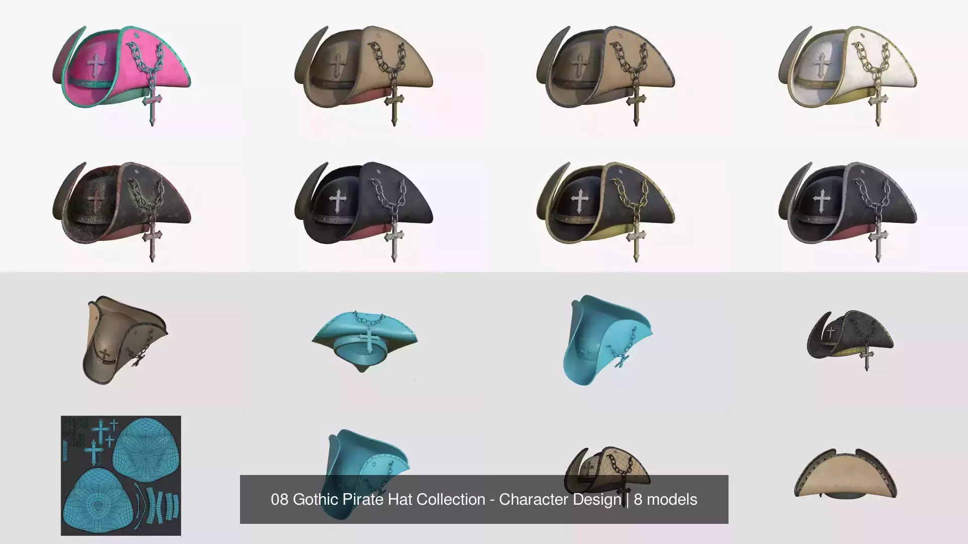 08 Gothic Pirate Hat Collection - Character Design _1