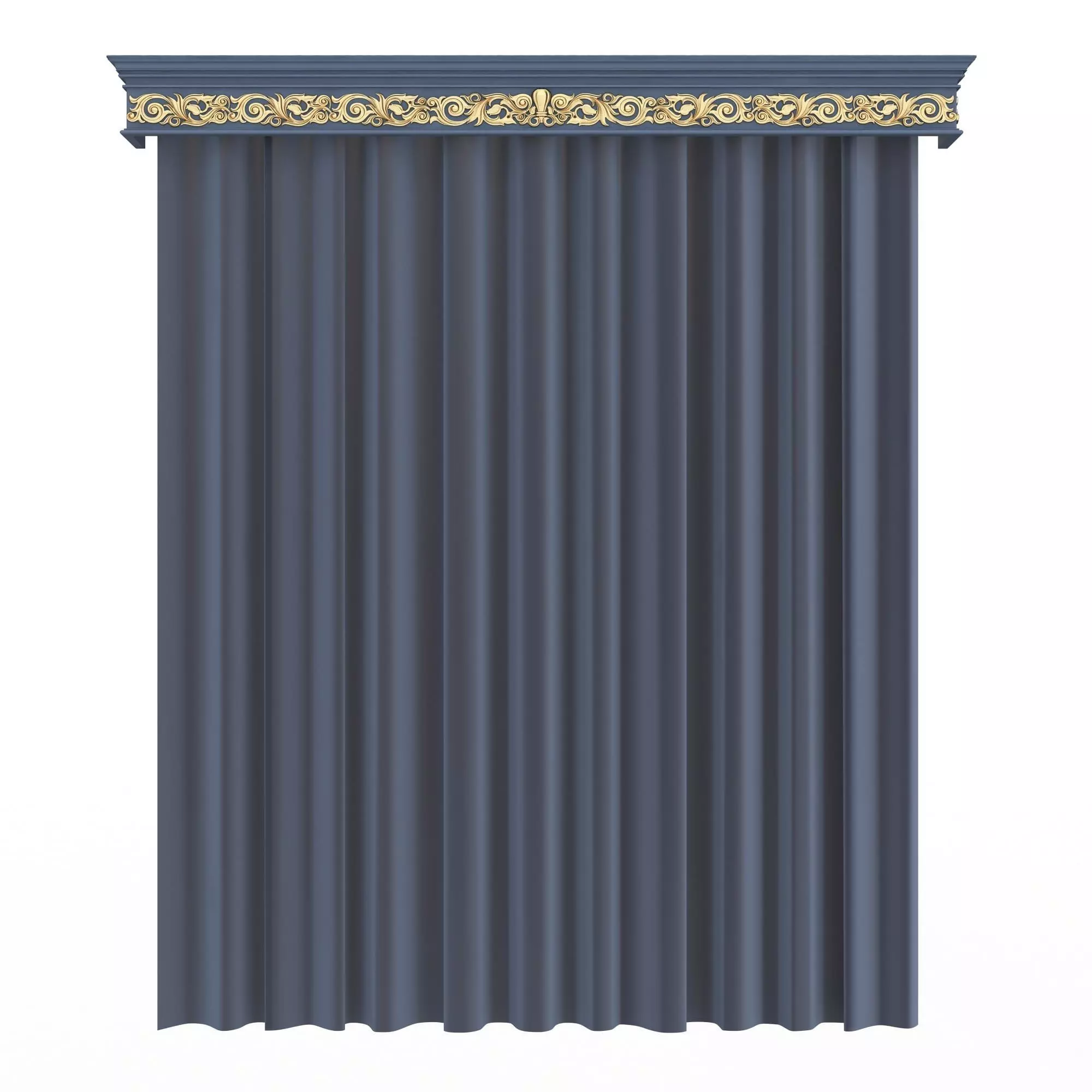 Cornice Classic Curtain 010 Low-poly 3D model