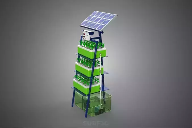 IOT SMART HYDROPONIC SOLAR CELL POWER FARM PLANT WATER NUTRIENT