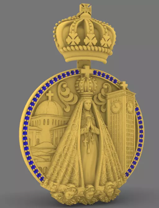 Royal Aparecida Medal pendant 3D print model_1