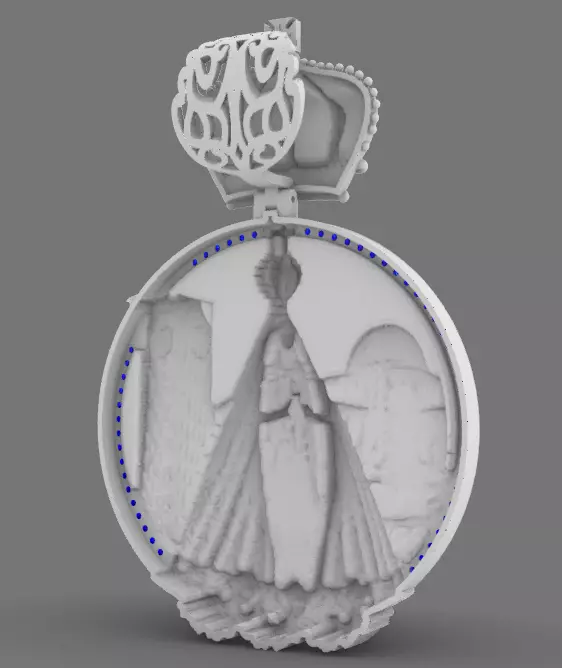 Royal Aparecida Medal pendant 3D print model_4