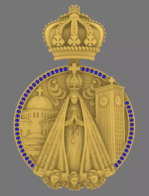 Royal Aparecida Medal pendant 3D print model_0