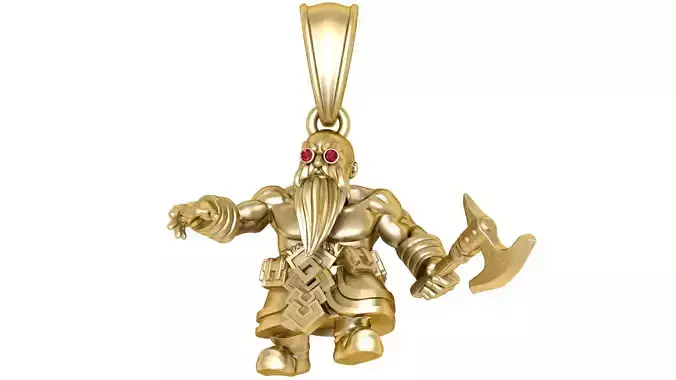  viking head pendant 3D