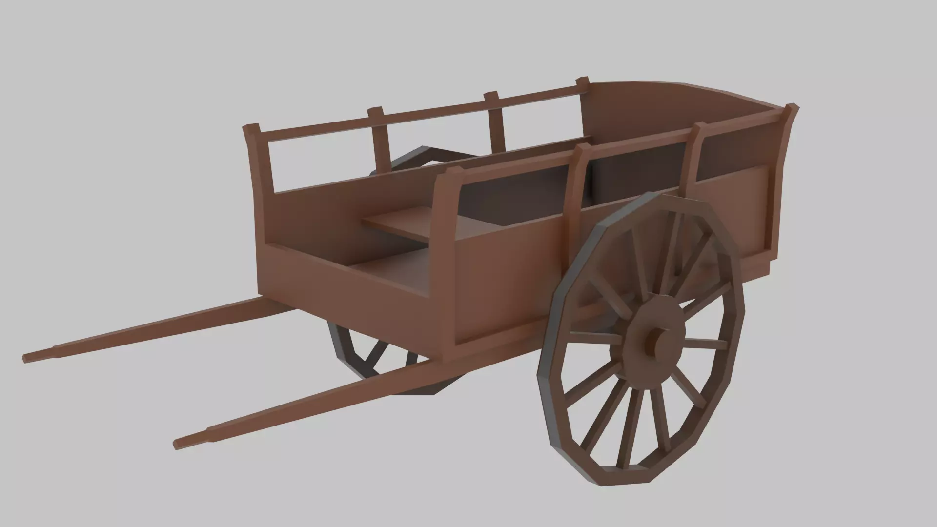 Low Poly Cart Free low-poly 3D model_0