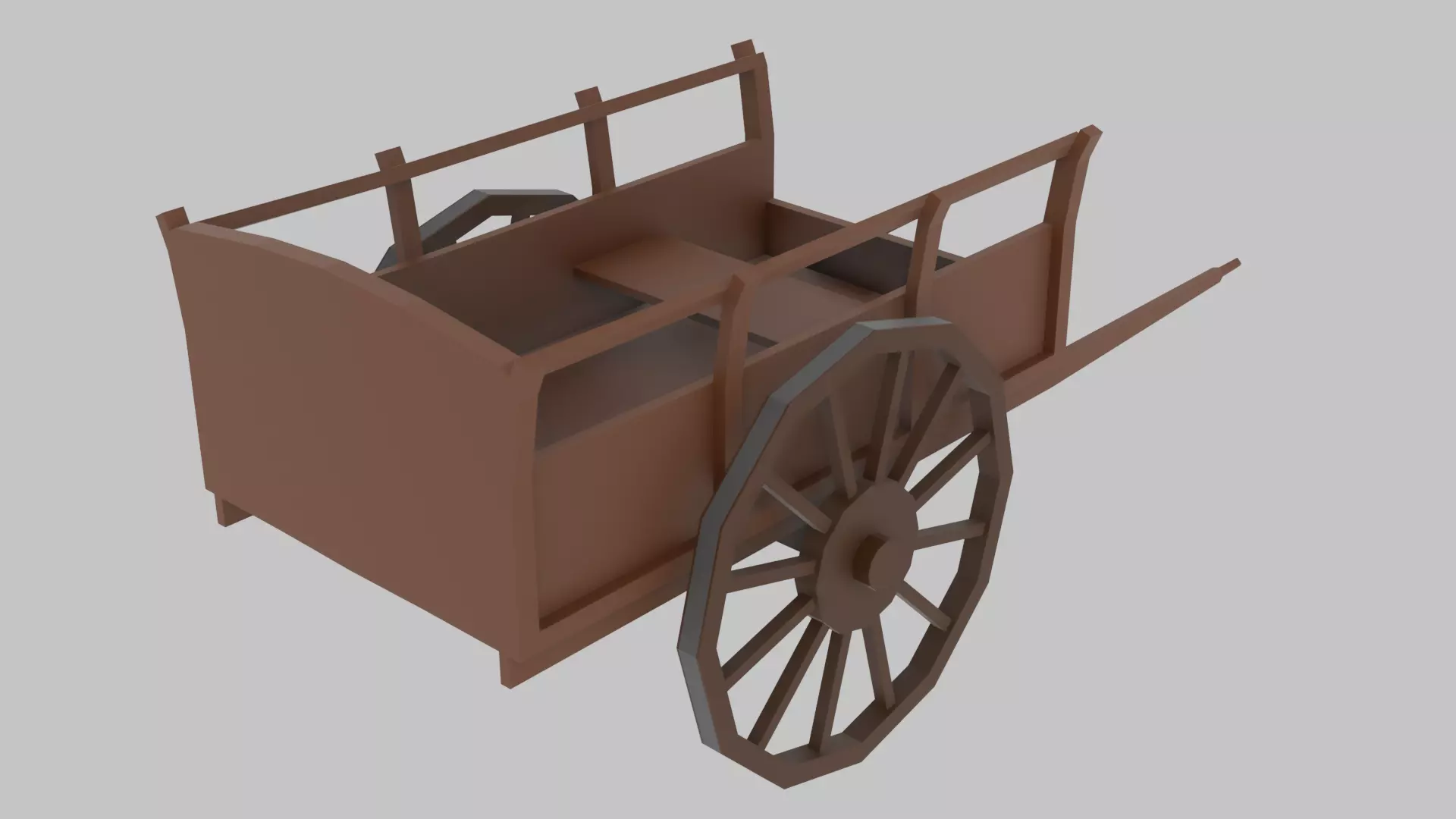 Low Poly Cart Free low-poly 3D model_1