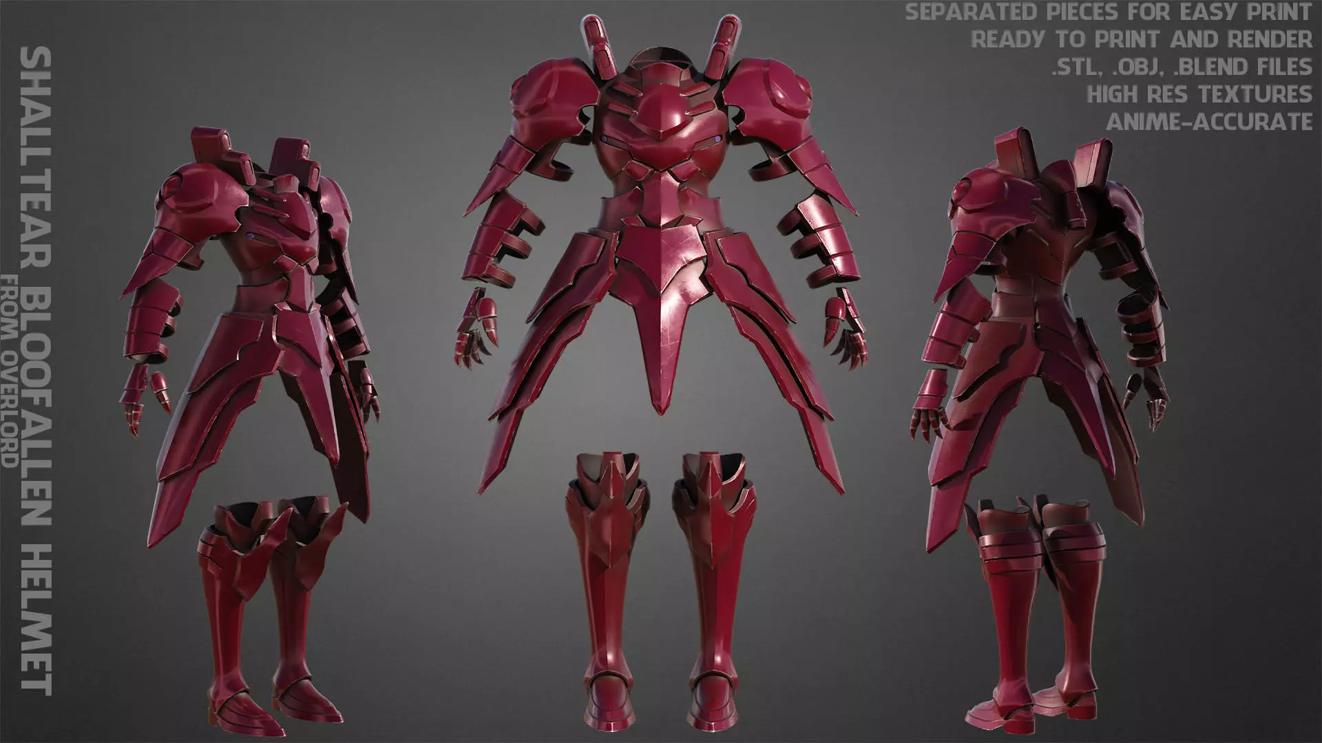 Overlord Shalltear Bloodfallen Armor for Cosplay 3D print model_0