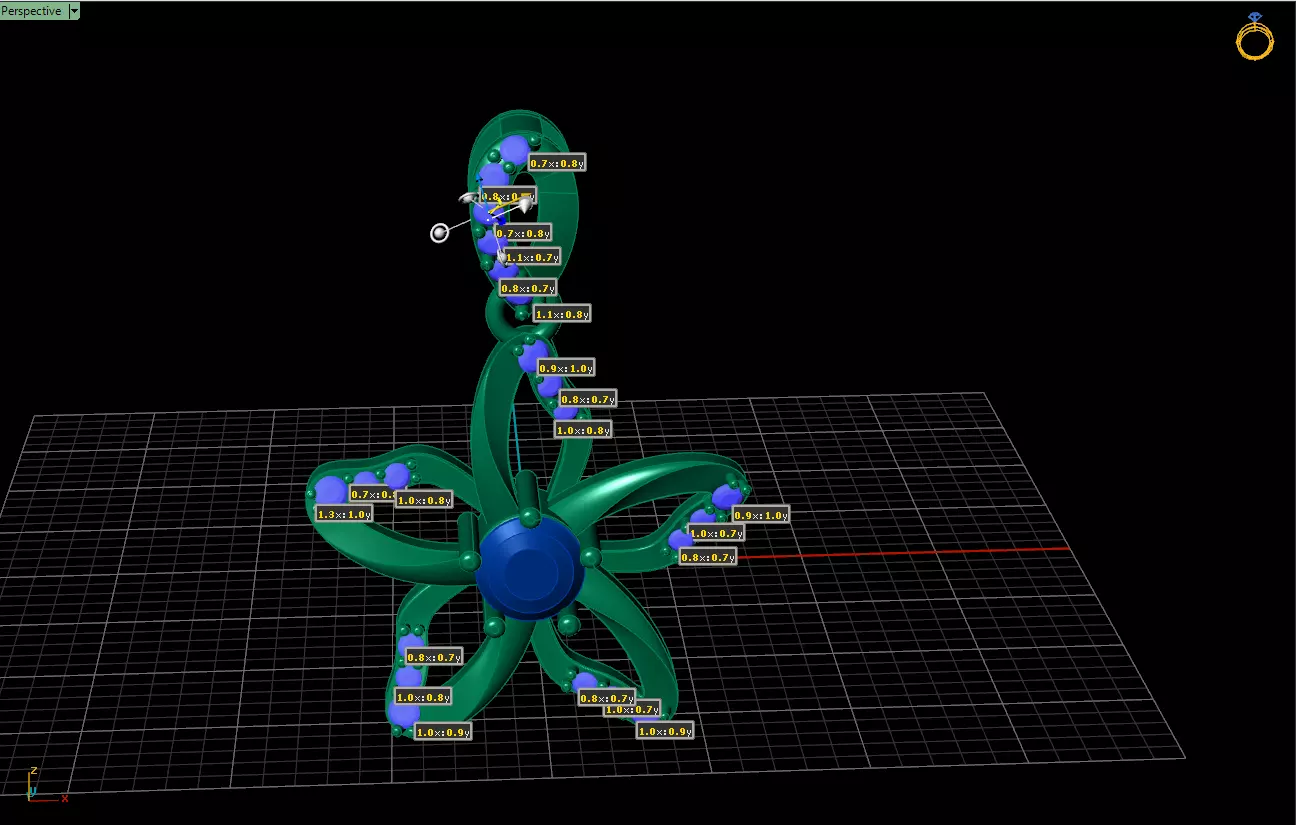 diamond flower style pendant  3D print model_4