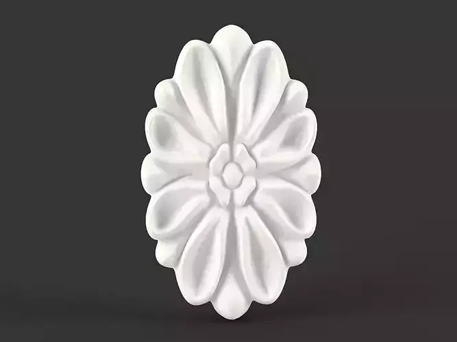 Carved Oval Floral Rosette for Classic Furniture