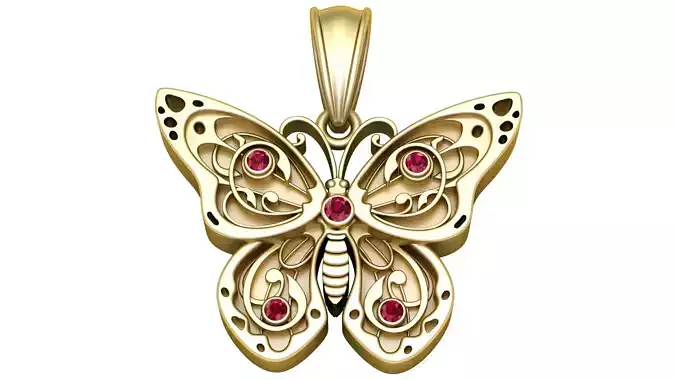 Stylish Butter Fly Gold Pendent