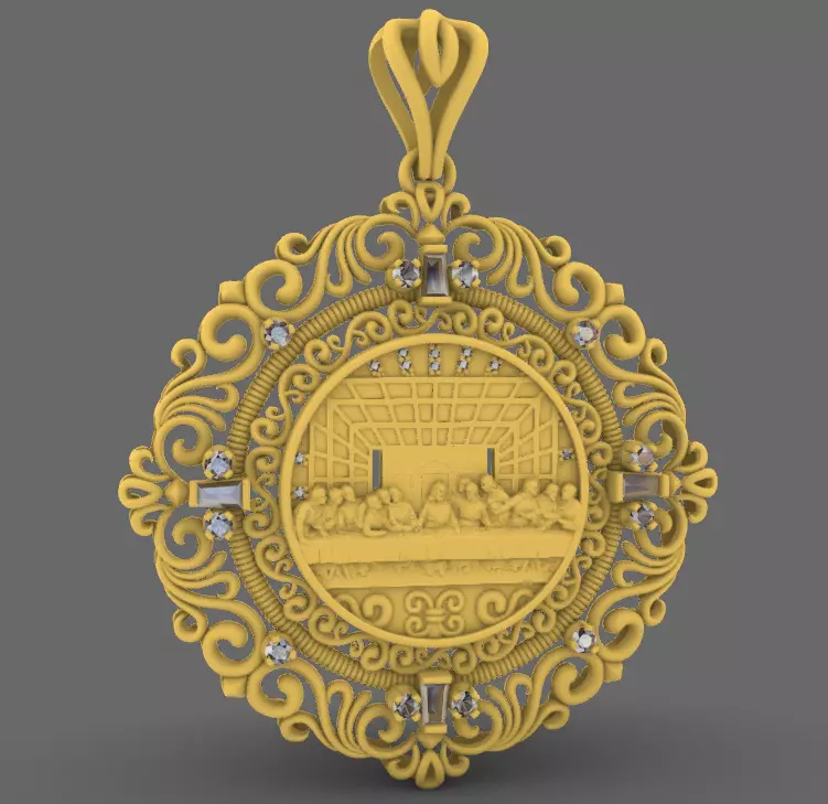 The Last Supper Pendant 3D print model